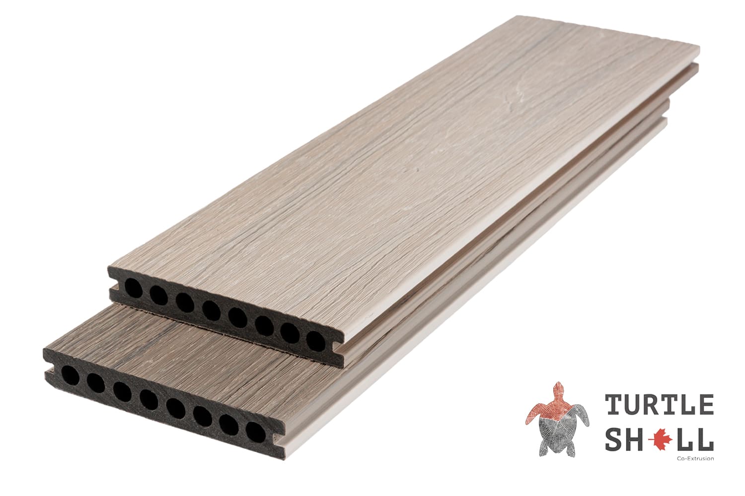 Террасная доска из ДПК Turtle Shell, Round, French Oak, Co-Extrusion (Dual)