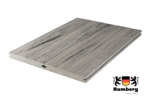 Террасная доска ДПК Bamberg Solid Fossiled, English Barnwood (Окаменелое дерево) — Black Deck