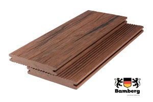 Террасная доска ДПК Bamberg Solid Fossiled, African Bubinga — Black Deck