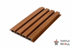 Реечная панель ДПК Middle Lines, Thai Teak, Коэкструзия, 219х26 мм от бренда Turtle Shell — идеально для отделки наружных стен (фасад, цоколь,кровельный свет, гараж, беседка)